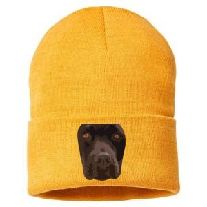 Chocolate Lab Lovers Dark Brown Dog Face Costume Sustainable Knit Beanie