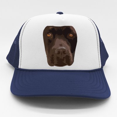 Chocolate Lab Lovers Dark Brown Dog Face Costume Trucker Hat