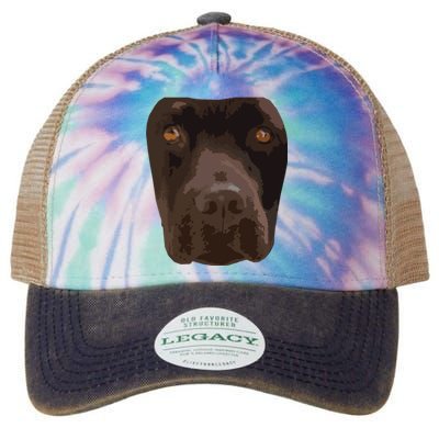 Chocolate Lab Lovers Dark Brown Dog Face Costume Legacy Tie Dye Trucker Hat