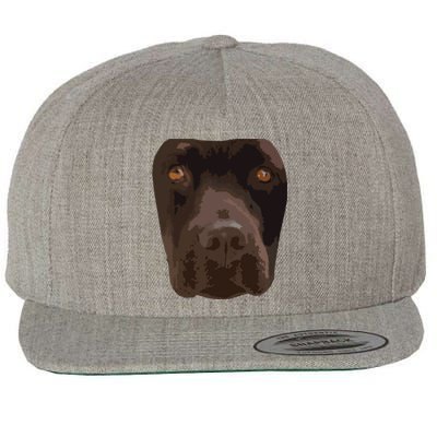 Chocolate Lab Lovers Dark Brown Dog Face Costume Wool Snapback Cap