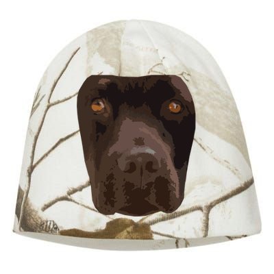 Chocolate Lab Lovers Dark Brown Dog Face Costume Kati - Camo Knit Beanie