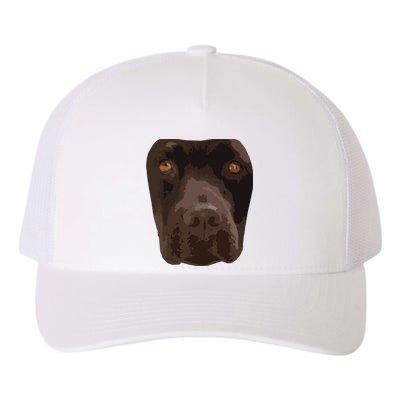 Chocolate Lab Lovers Dark Brown Dog Face Costume Yupoong Adult 5-Panel Trucker Hat