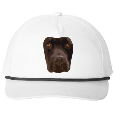 Chocolate Lab Lovers Dark Brown Dog Face Costume Snapback Five-Panel Rope Hat