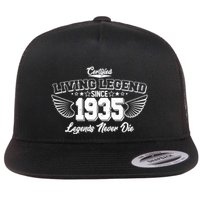 Certified Living Legend Since 1935 Legends Never Die 90th Birthday Wings Flatbill Hat
