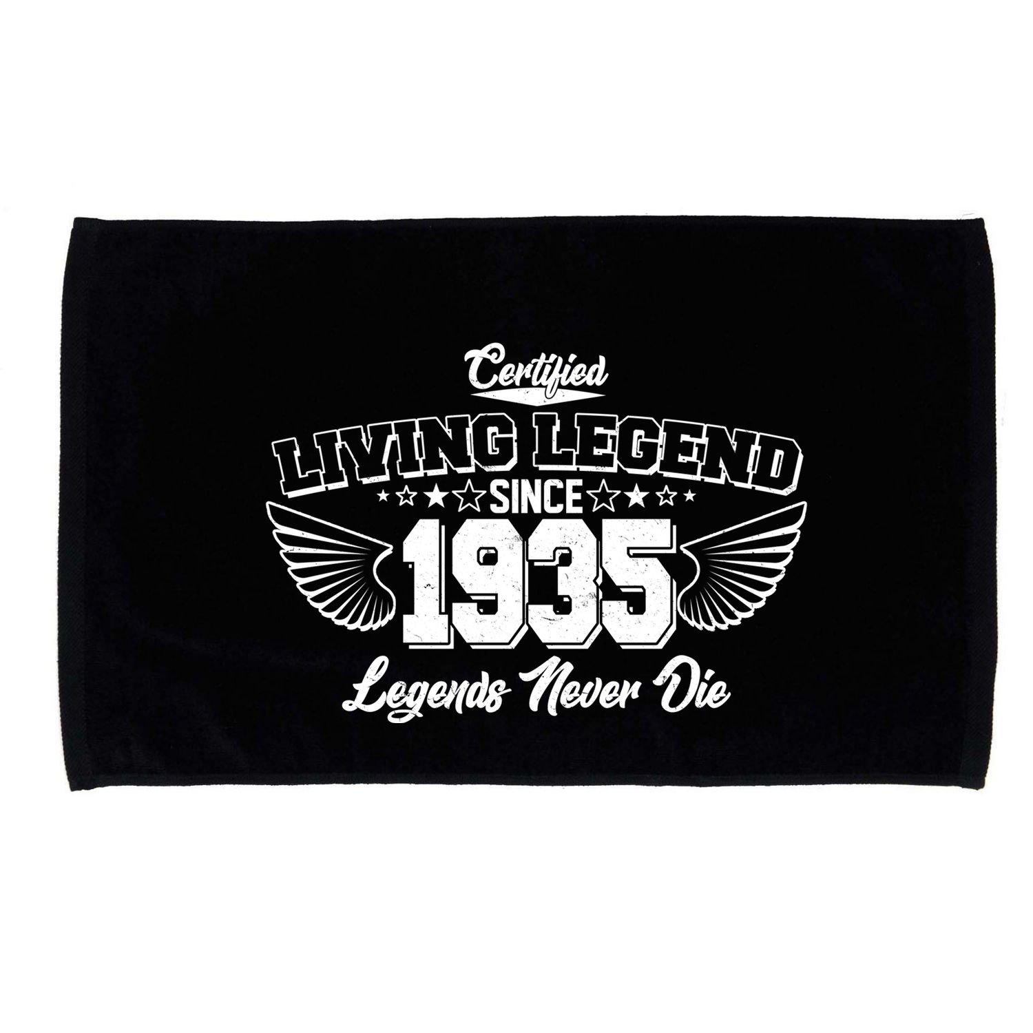 Certified Living Legend Since 1935 Legends Never Die 90th Birthday Wings Microfiber Hand Towel