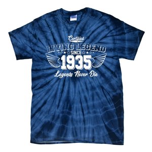 Certified Living Legend Since 1935 Legends Never Die 90th Birthday Wings Tie-Dye T-Shirt