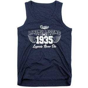 Certified Living Legend Since 1935 Legends Never Die 90th Birthday Wings Tank Top