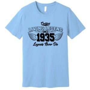 Certified Living Legend Since 1935 Legends Never Die 90th Birthday Wings Premium T-Shirt