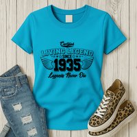 Certified Living Legend Since 1935 Legends Never Die 90th Birthday Wings Womens T-Shirt