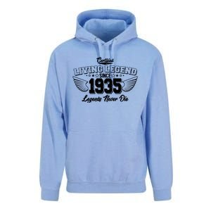 Certified Living Legend Since 1935 Legends Never Die 90th Birthday Wings Unisex Surf Hoodie