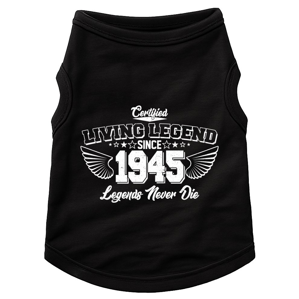Certified Living Legend Since 1945 Legends Never Die 80th Birthday Wings Doggie Tank