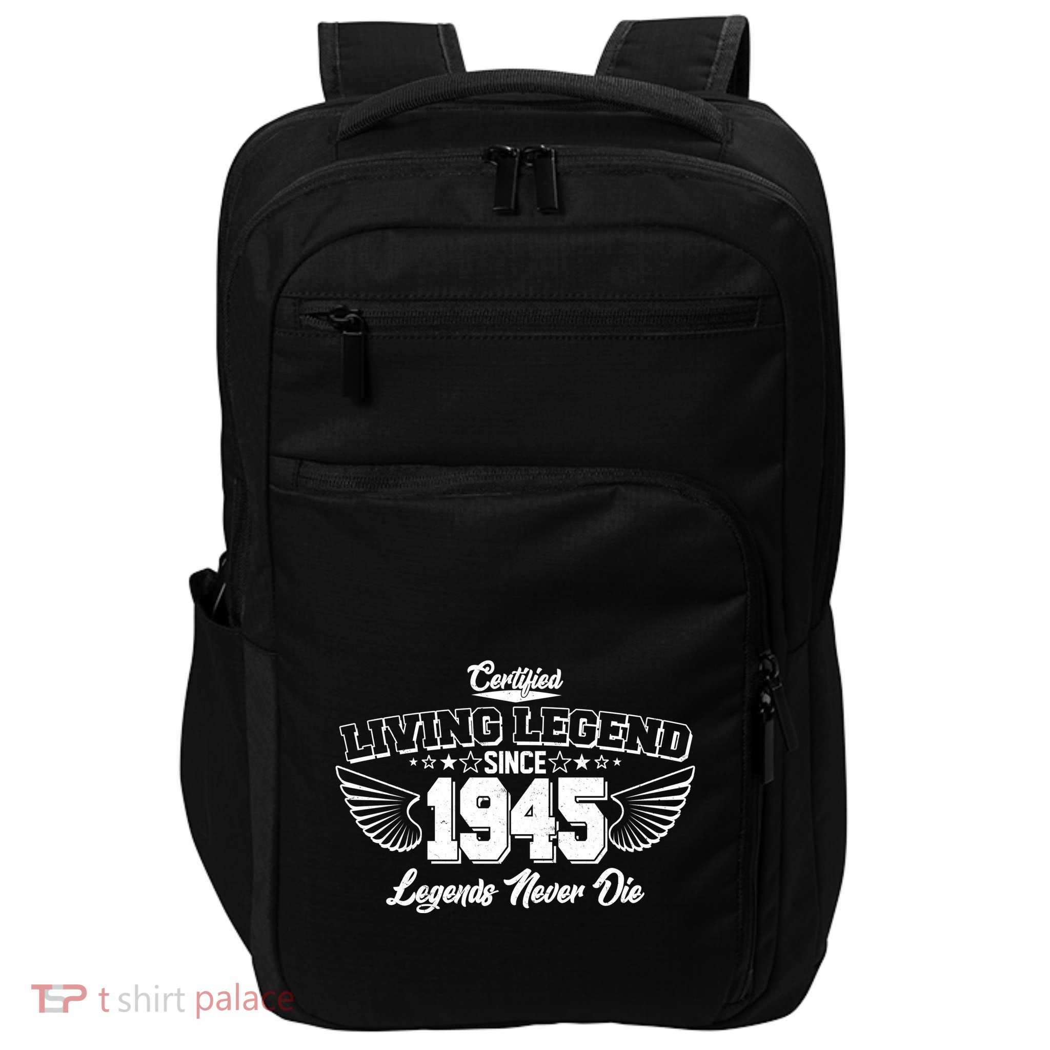 Certified Living Legend Since 1945 Legends Never Die 80th Birthday Wings Impact Tech Backpack