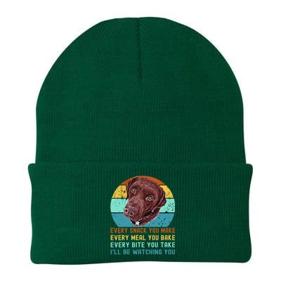 Chocolate Lab Labrador Retriever Dog Every Snack you Make Knit Cap Winter Beanie