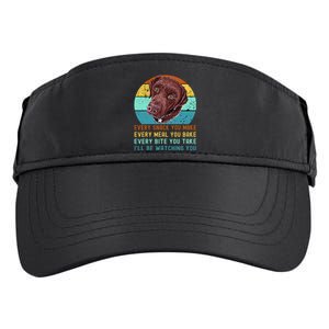 Chocolate Lab Labrador Retriever Dog Every Snack you Make Adult Drive Performance Visor