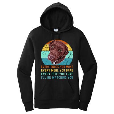 Chocolate Lab Labrador Retriever Dog Every Snack you Make Women's Pullover Hoodie