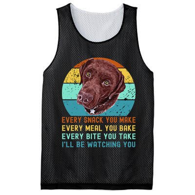 Chocolate Lab Labrador Retriever Dog Every Snack you Make Mesh Reversible Basketball Jersey Tank