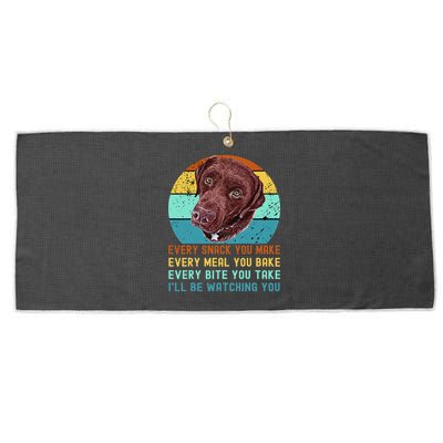 Chocolate Lab Labrador Retriever Dog Every Snack you Make Large Microfiber Waffle Golf Towel