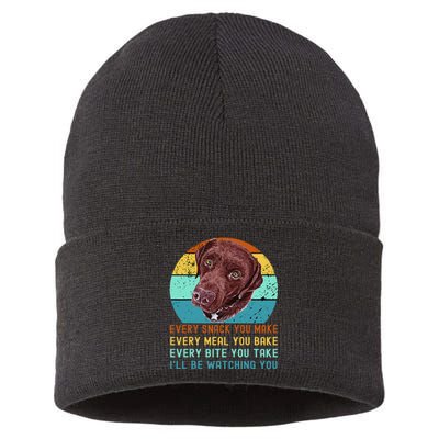 Chocolate Lab Labrador Retriever Dog Every Snack you Make Sustainable Knit Beanie