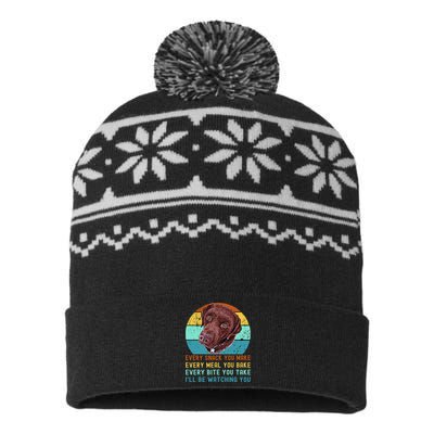 Chocolate Lab Labrador Retriever Dog Every Snack you Make USA-Made Snowflake Beanie