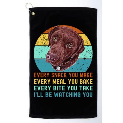 Chocolate Lab Labrador Retriever Dog Every Snack you Make Golf Towel