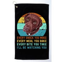 Chocolate Lab Labrador Retriever Dog Every Snack you Make Golf Towel