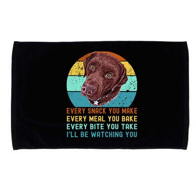 Chocolate Lab Labrador Retriever Dog Every Snack you Make Microfiber Hand Towel