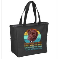 Chocolate Lab Labrador Retriever Dog Every Snack you Make Zip Tote Bag