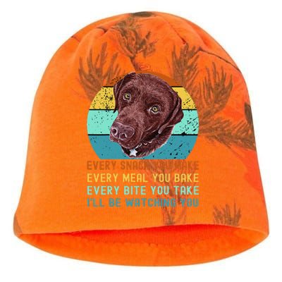 Chocolate Lab Labrador Retriever Dog Every Snack you Make Kati - Camo Knit Beanie