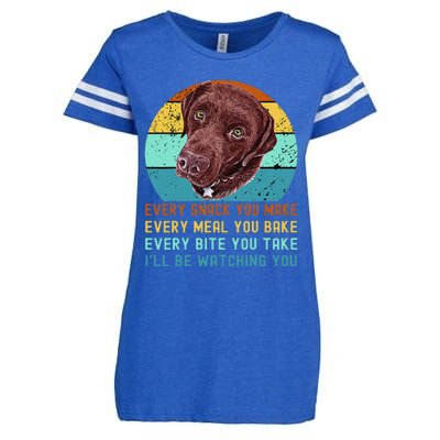 Chocolate Lab Labrador Retriever Dog Every Snack you Make Enza Ladies Jersey Football T-Shirt