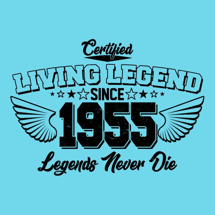Certified Living Legend Since 1955 Legends Never Die 70th Birthday Wings Button