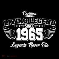 Certified Living Legend Since 1965 Legends Never Die 60th Birthday Wings Flatbill Hat