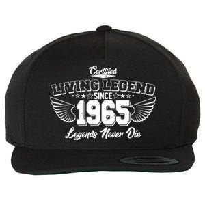 Certified Living Legend Since 1965 Legends Never Die 60th Birthday Wings Wool Snapback Cap