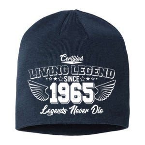 Certified Living Legend Since 1965 Legends Never Die 60th Birthday Wings Sustainable Beanie