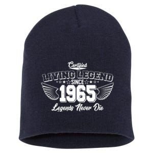 Certified Living Legend Since 1965 Legends Never Die 60th Birthday Wings Short Acrylic Beanie