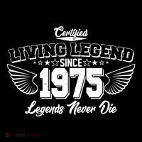 Certified Living Legend Since 1975 Legends Never Die 50th Birthday Wings Flatbill Hat