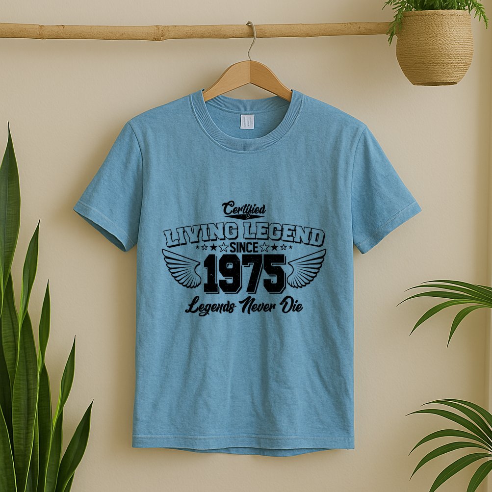 Certified Living Legend Since 1975 Legends Never Die 50th Birthday Wings T-Shirt