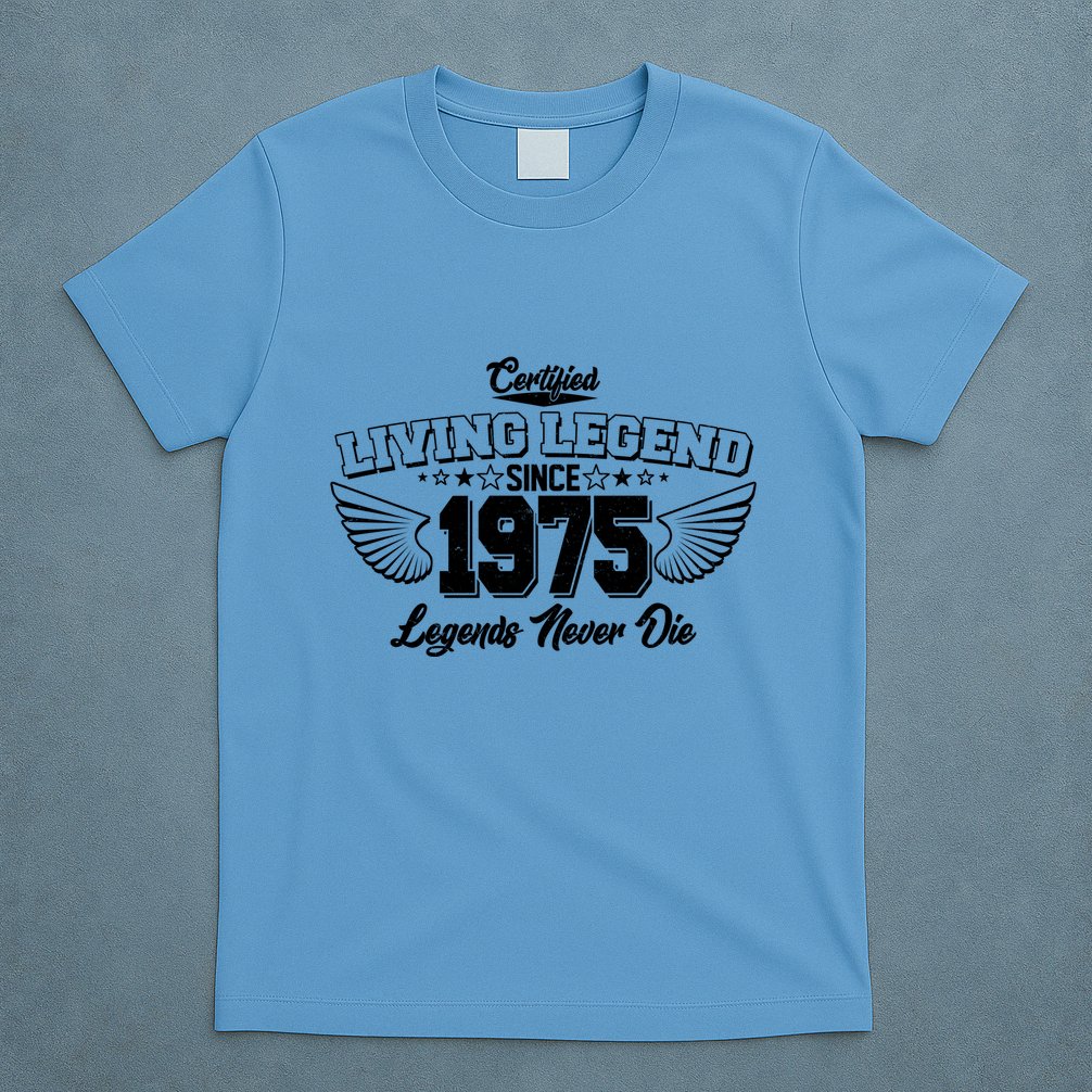 Certified Living Legend Since 1975 Legends Never Die 50th Birthday Wings T-Shirt