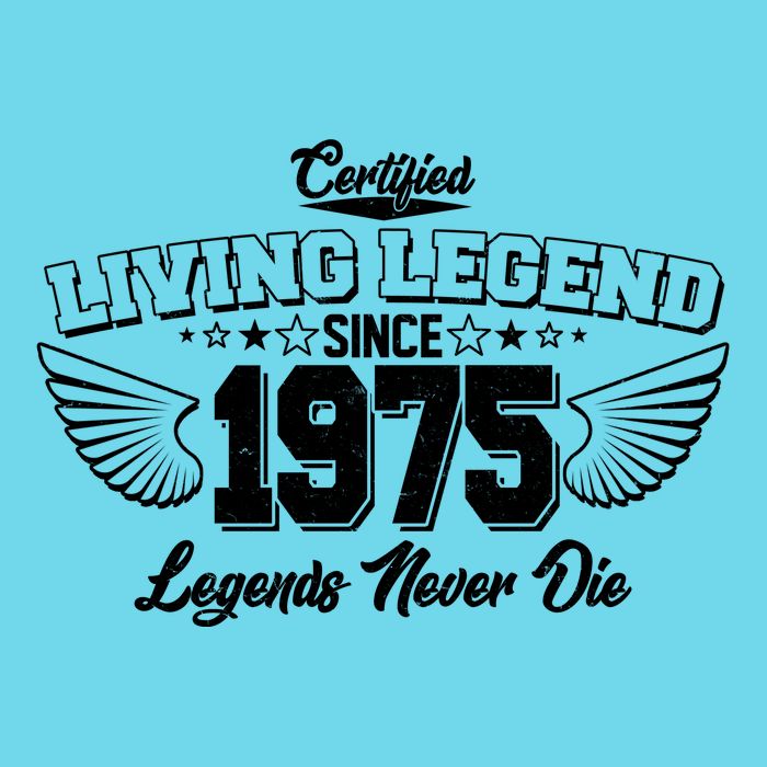 Certified Living Legend Since 1975 Legends Never Die 50th Birthday Wings T-Shirt