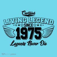 Certified Living Legend Since 1975 Legends Never Die 50th Birthday Wings Women's V-Neck T-Shirt