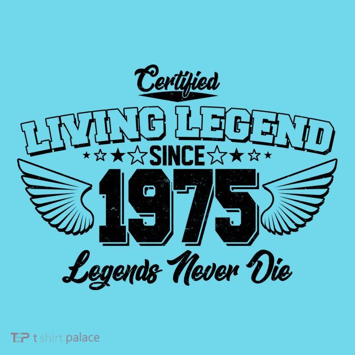 Certified Living Legend Since 1975 Legends Never Die 50th Birthday Wings Women's V-Neck T-Shirt