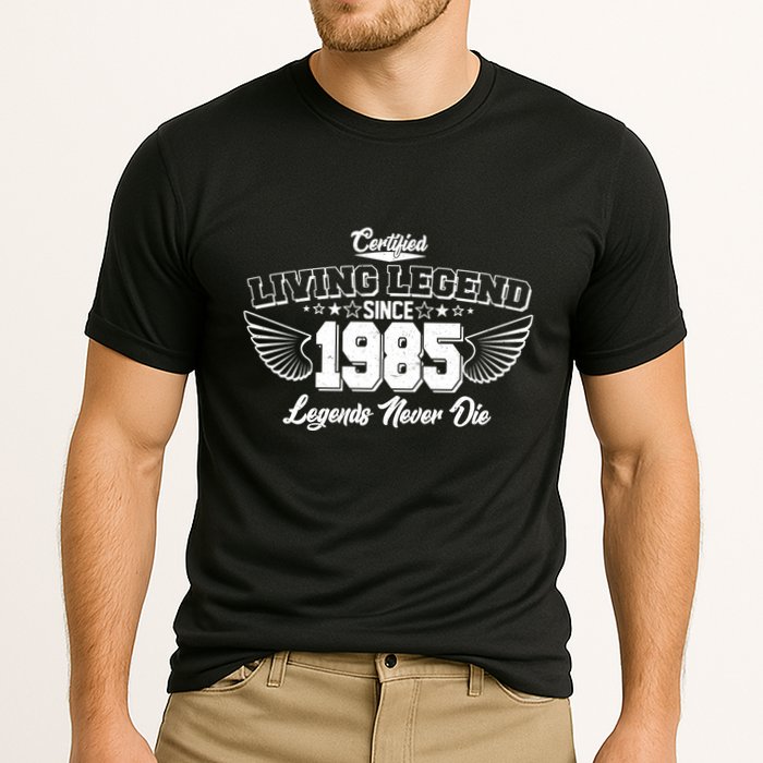 Certified Living Legend Since 1985 Legends Never Die 40th Birthday Wings Performance Shirt