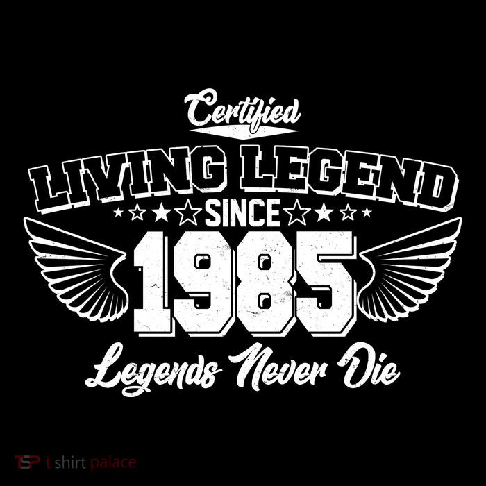 Certified Living Legend Since 1985 Legends Never Die 40th Birthday Wings Flatbill Hat