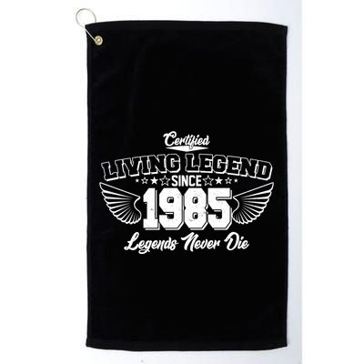 Certified Living Legend Since 1985 Legends Never Die 40th Birthday Wings Golf Towel