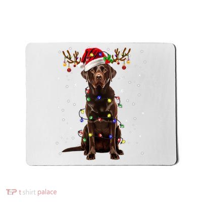 Chocolate Lab Labrador Christmas Tree Light Pajama Dog Xmas Mousepad