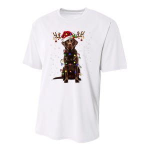 Chocolate Lab Labrador Christmas Tree Light Pajama Dog Xmas Youth Performance Sprint T-Shirt