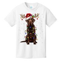 Chocolate Lab Labrador Christmas Tree Light Pajama Dog Xmas Kids T-Shirt