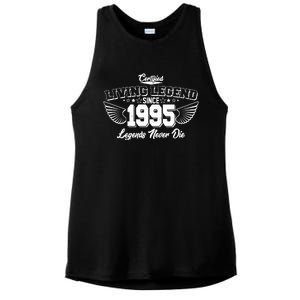 Certified Living Legend Since 1995 Legends Never Die 30th Birthday Wings Ladies PosiCharge Tri-Blend Wicking Tank