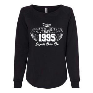 Certified Living Legend Since 1995 Legends Never Die 30th Birthday Wings Womens California Wash Sweatshirt