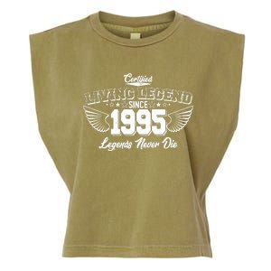 Certified Living Legend Since 1995 Legends Never Die 30th Birthday Wings Garment-Dyed Women's Muscle Tee