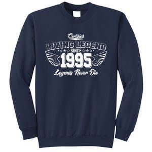 Certified Living Legend Since 1995 Legends Never Die 30th Birthday Wings Sweatshirt